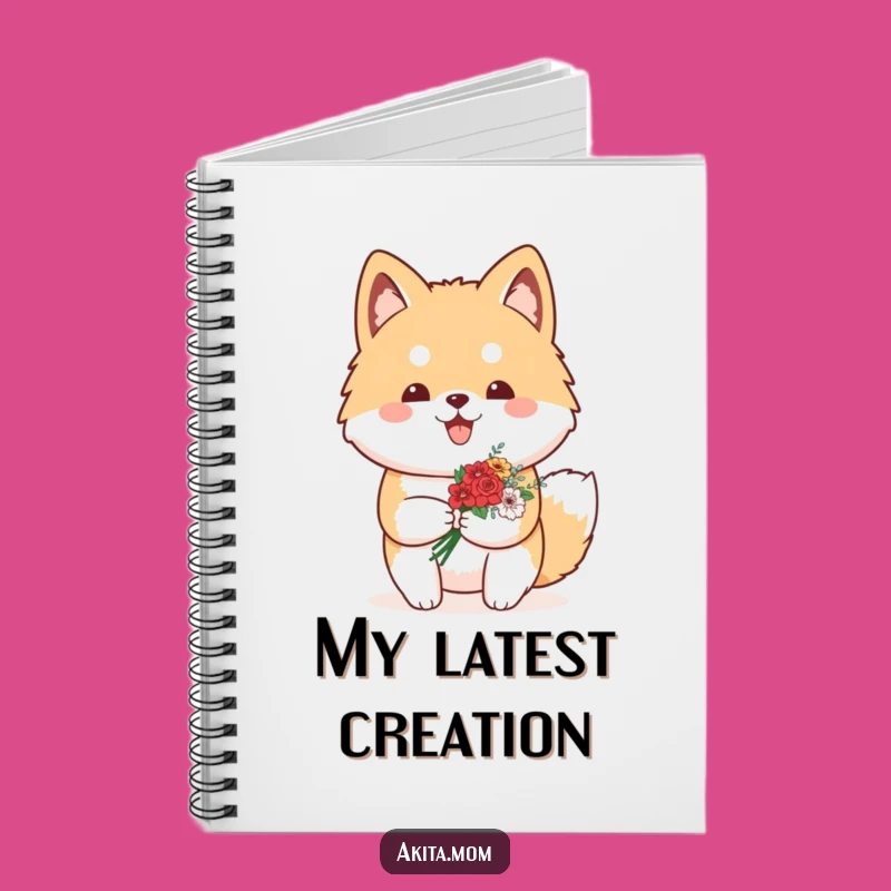 Funny Kawaii Akita Flower Notebook: Journal Proudly Gift!