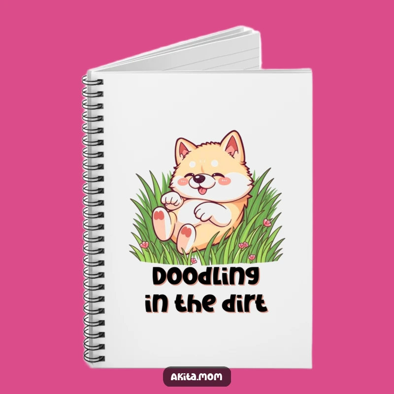 Funny Kawaii Akita Grass Notebook: Jot Down Playful Ideas