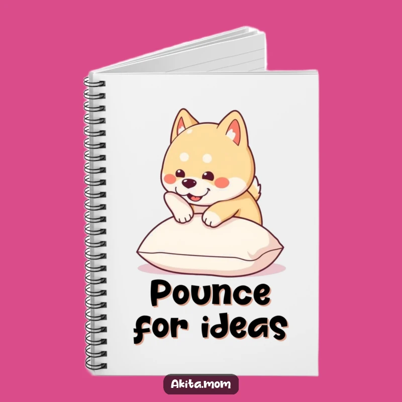 Funny Kawaii Akita Pounce Notebook: Cute Journal for Dog Lovers' Notes