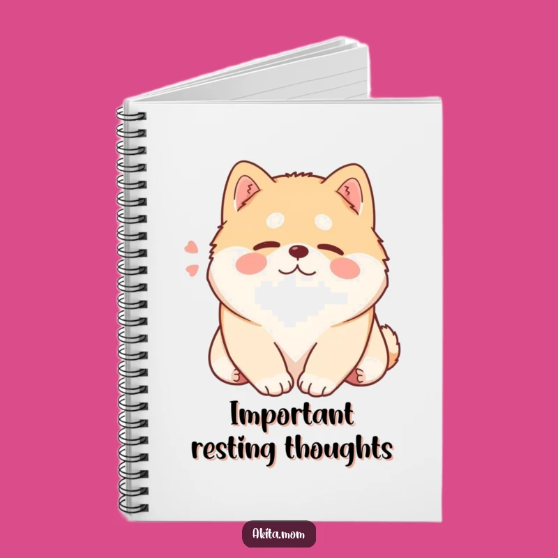 Funny Kawaii Akita Notebook: Content Sighing Dog Journal, Perfect Humorous Gift