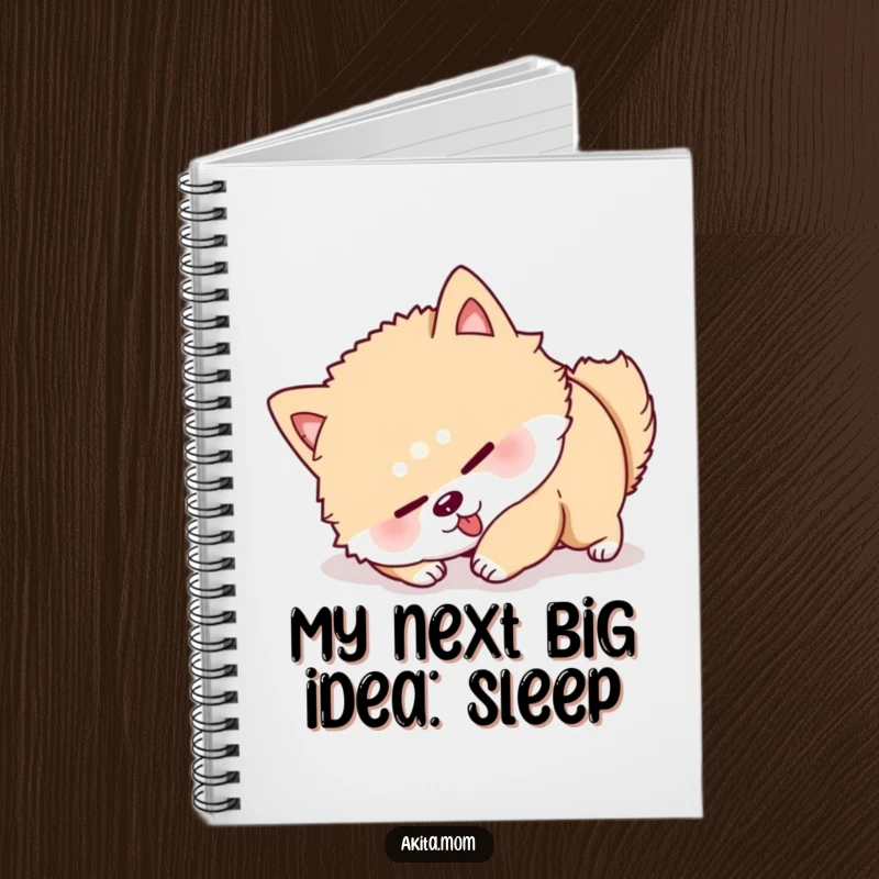 Funny Akita Roll Over Notebook: A determined Akita character hilariously attempts to roll over on the cover of this funny notebook.