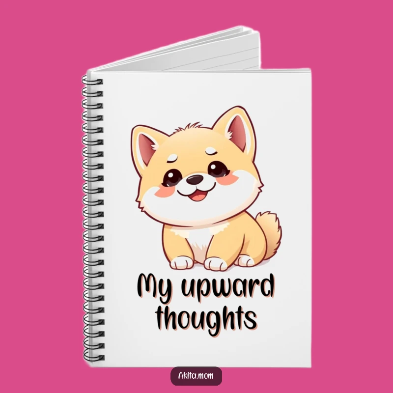 Funny Akita Cub Upward Notebook - Puppy Diary Gift for Ideas