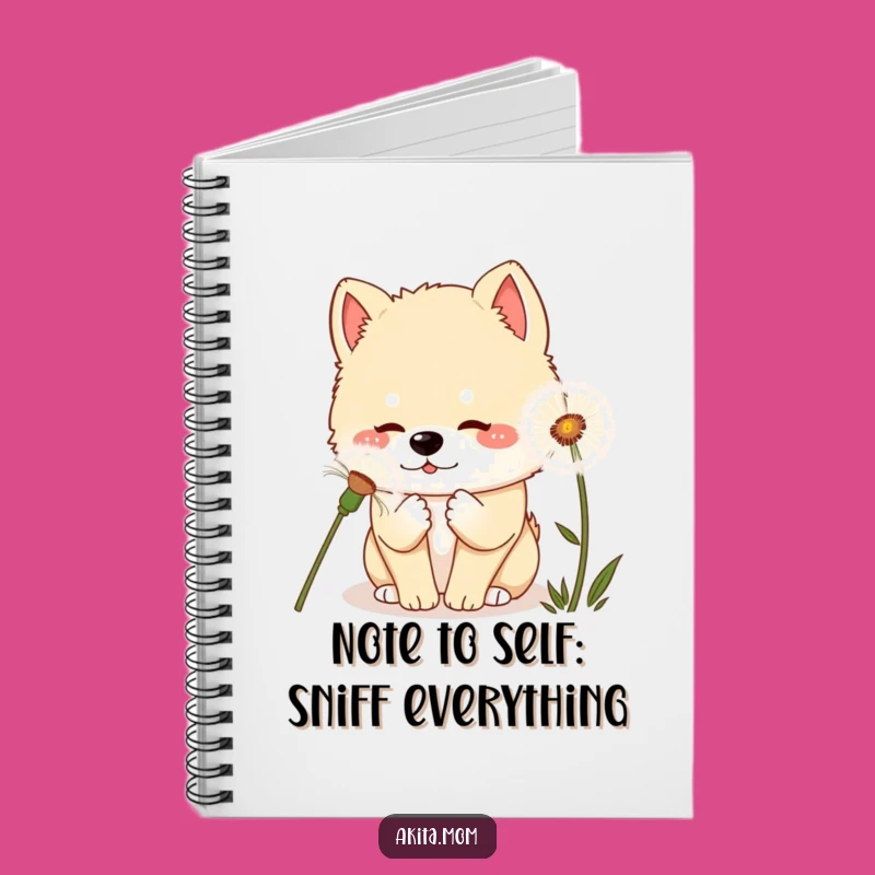 Whimsical Kawaii Akita Dandelion Notebook: Journal Your Wonders