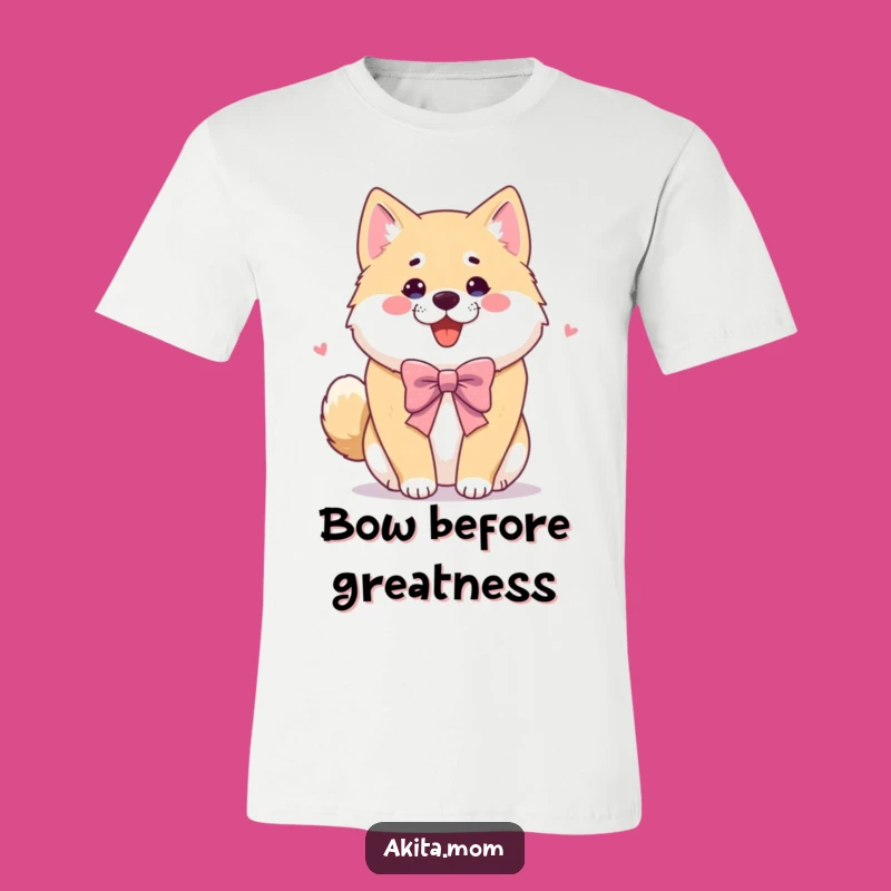 Funny Akita T-Shirt: Playful Bowing Dog Design, Humorous Gift