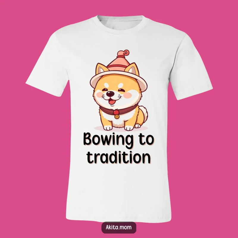 Funny Akita T-Shirt: Japanese Hat Dog Design, Humorous Cultural Gift