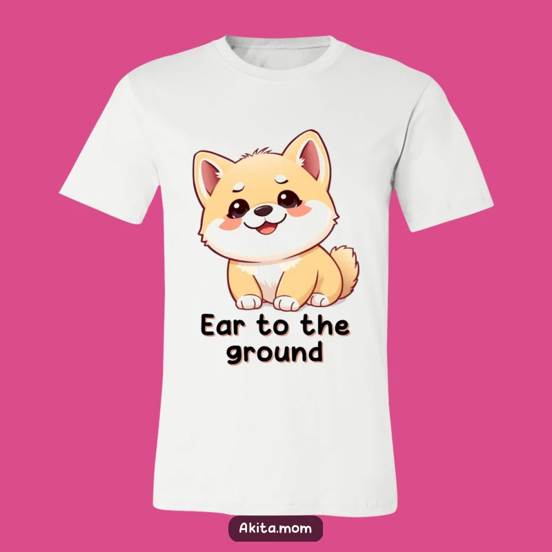 Funny Akita Cub Upward Gaze T-Shirt - Cute Puppy Tee for Thinkers