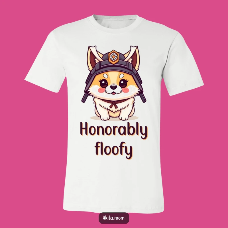 Funny Akita Samurai T-Shirt: Helmeted Warrior Dog - Great Gift