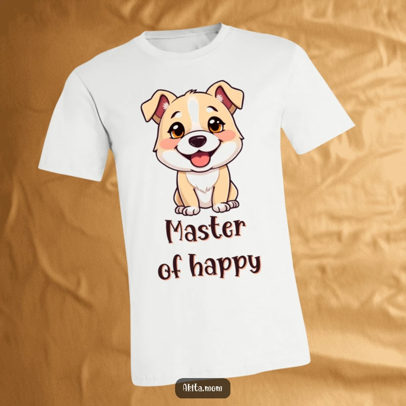 Funny t-shirt showcasing a strong, alert dog with a beaming, happy expression, embodying pure canine delight.