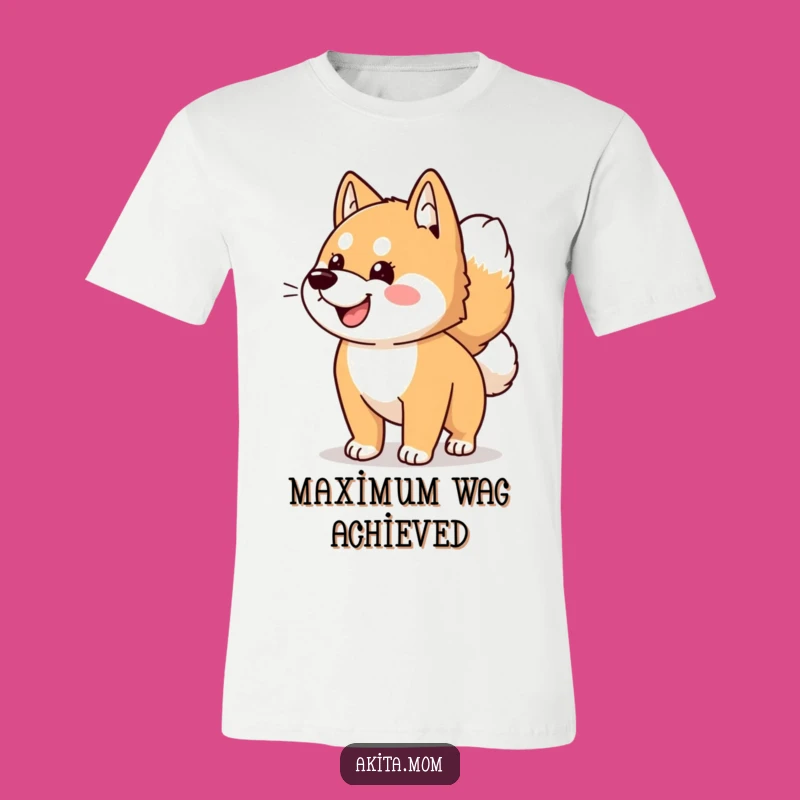 Funny Kawaii Akita Dog Wagging Tail T-Shirt - Adorable Humor Gift for Akita Fans!