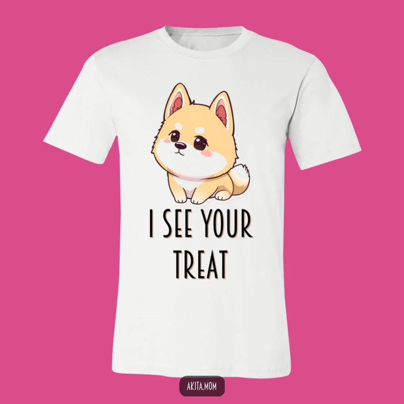 Funny Kawaii Akita Focus T-Shirt: Intense Dog Design, Concentrated Akita Apparel Gift