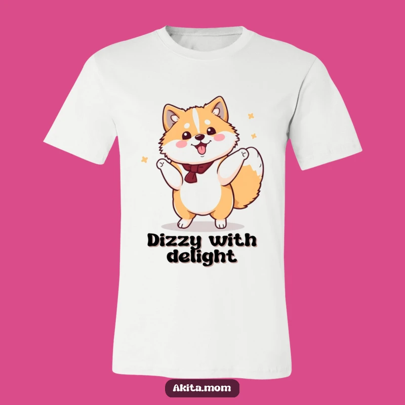 Funny Kawaii Akita Spin T-Shirt: Graceful Dog Tee