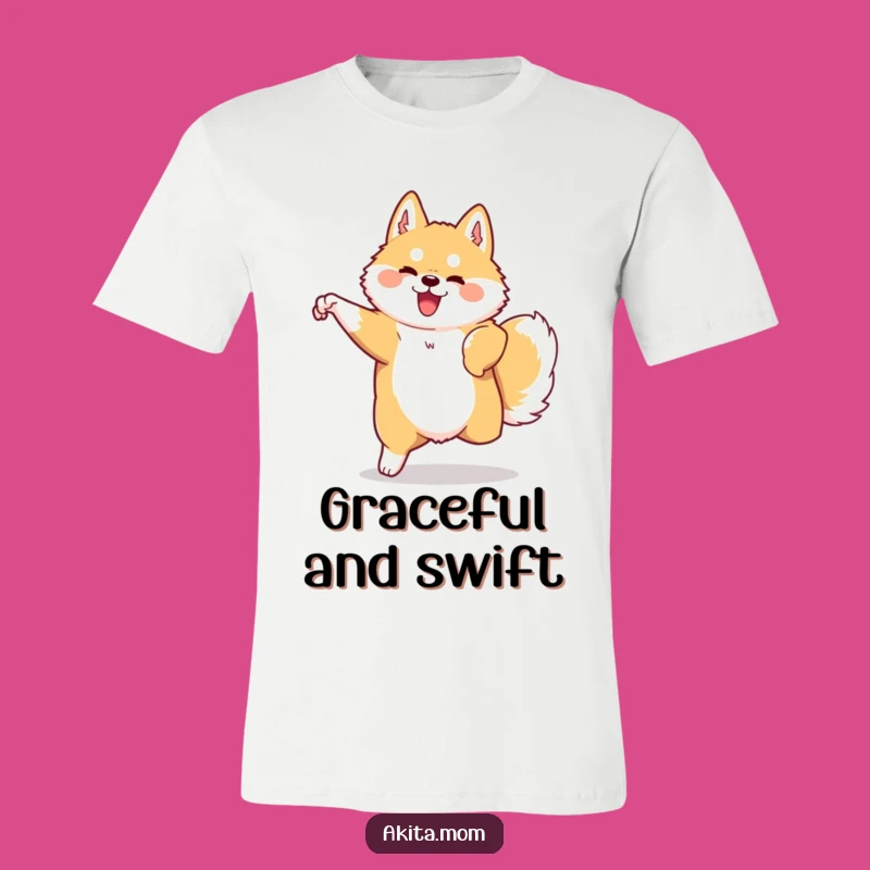 Funny Kawaii Akita T-Shirt: Graceful Movement Dog Apparel