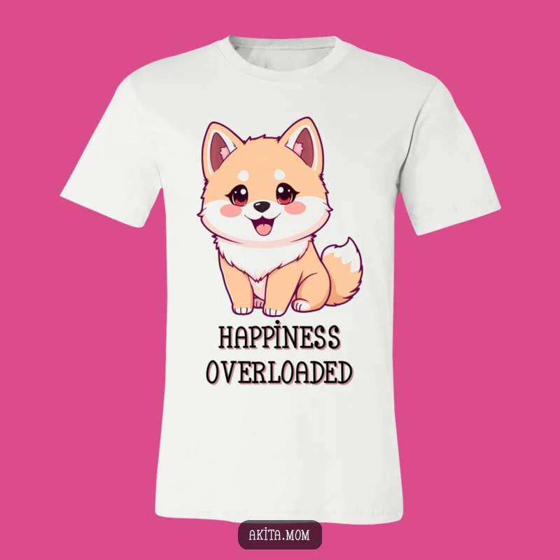 Funny Akita T-Shirt: Eager Wagging Tail Design, Humorous Joyful Gift