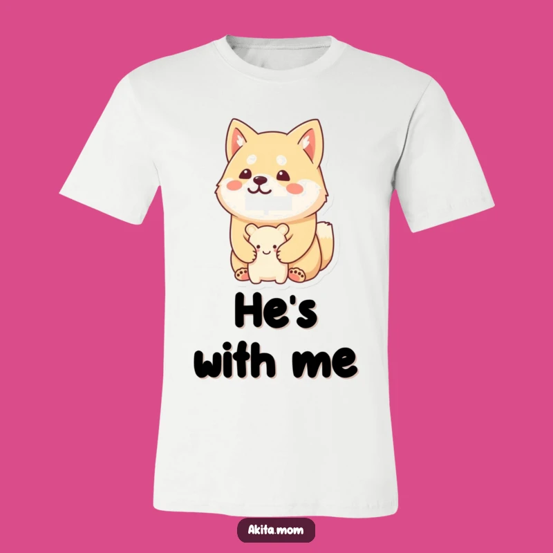 Funny Kawaii Akita Guard T-Shirt: Stoic Pup, Big Smiles, Perfect Funny Gift!
