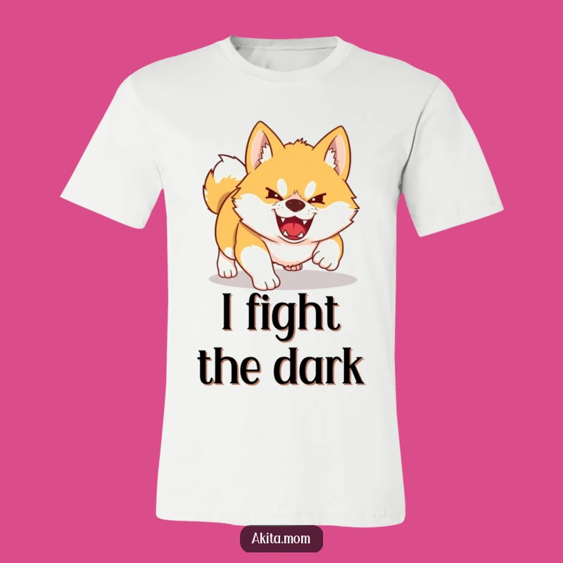Funny Kawaii Akita T-Shirt: Fierce & Playful Pouncing Dog Apparel
