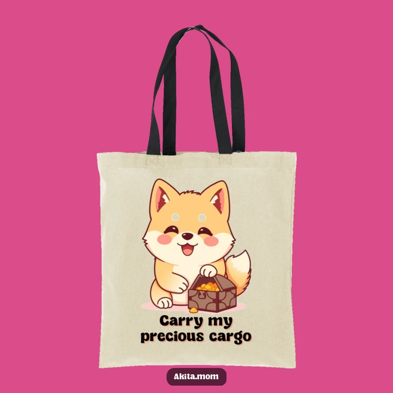 Funny Akita Treasure Guardian Tote: Carry Your Prized Possessions
