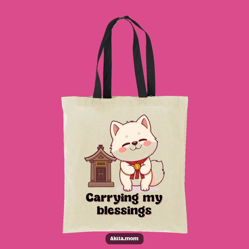 Funny Kawaii Akita Tote Bag: Carry Good Luck, Perfect Funny Gift!