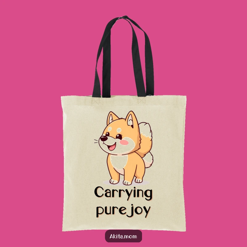 Funny Kawaii Akita Dog Wagging Tail Tote Bag - Stylish & Humorous Accessory Gift!