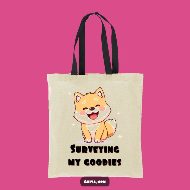 Funny Alert Akita Survey Tote Bag: Carry Your Vigilance with Charm