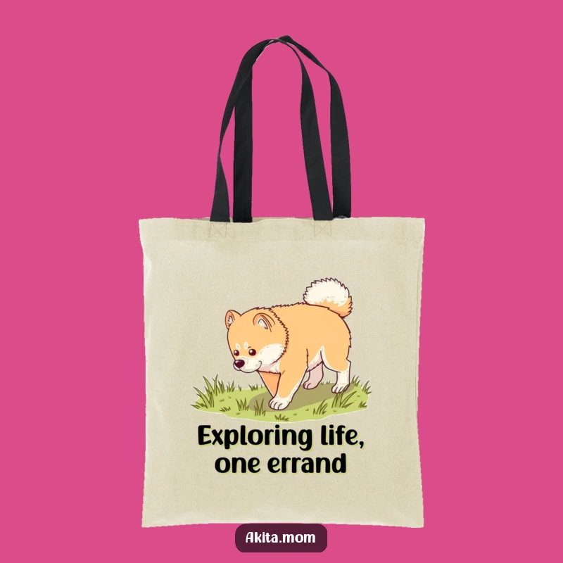 Funny Kawaii Akita Tote Bag: Dignified Dog Trot Carryall, Perfect Gift for Pet Owners