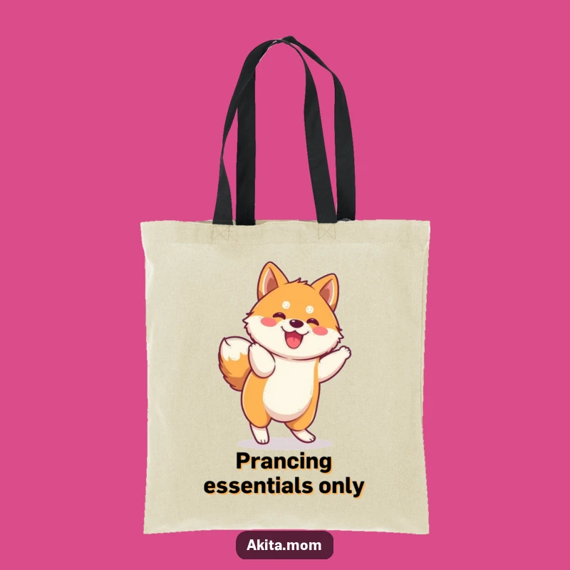 Funny Kawaii Akita Prance Tote Bag: Carry Your Fun with Dog Charm